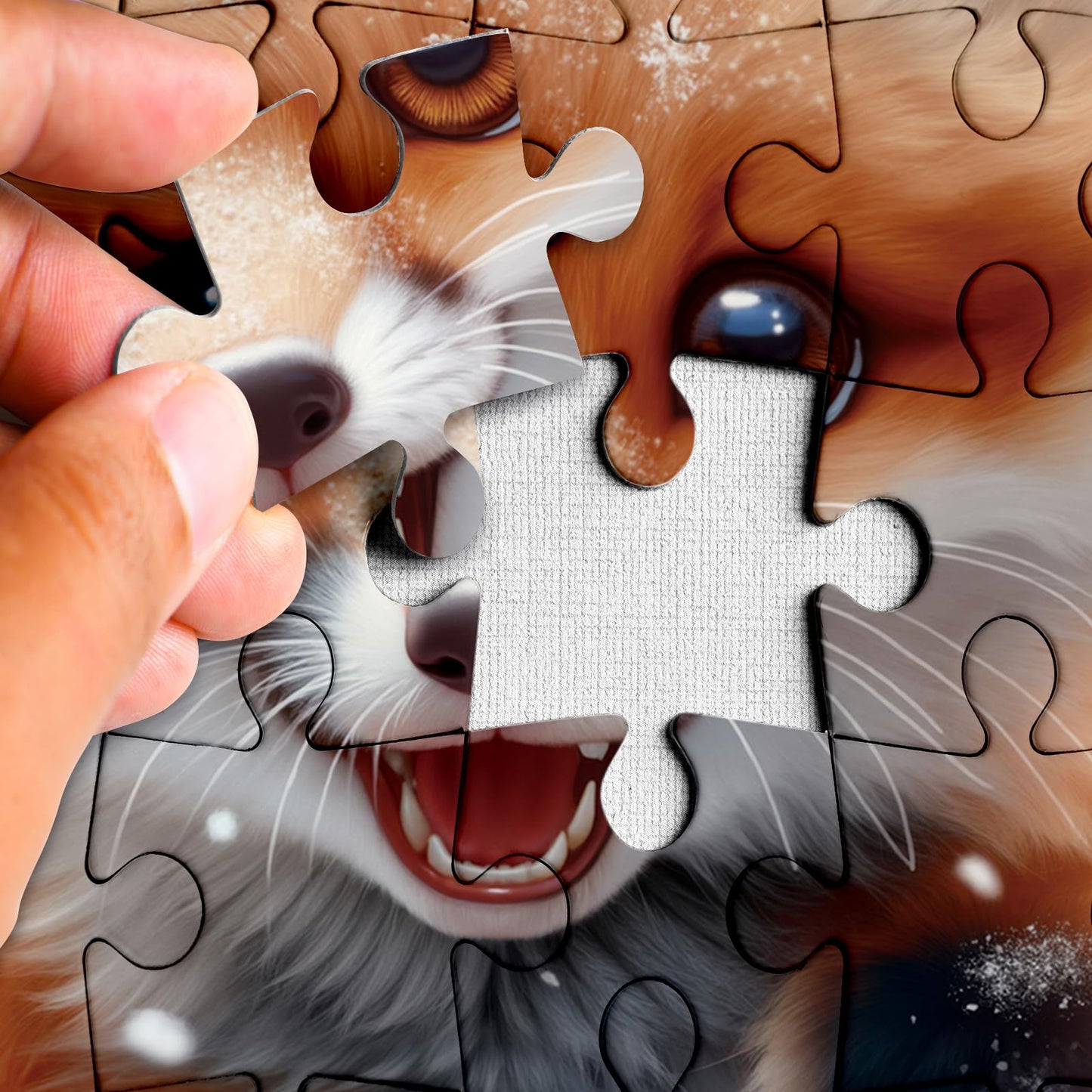 Cute Winter Fox Puzzles for Adults 1000 Pieces, Art Animal Snow Landscape Jigsaw Puzzles, Challenging Nature Scenic Puzzle