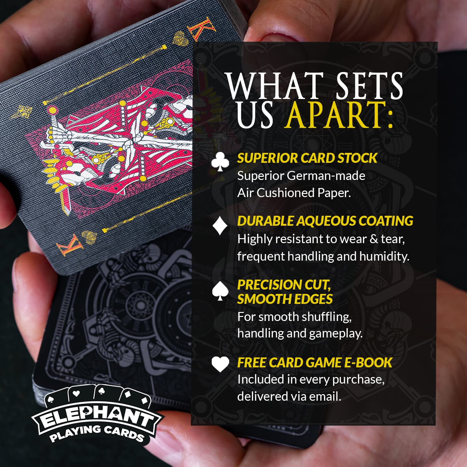 Infinitum Black Unique Illustration Cards, Premium Deck for Kids and Adults, Cool Cards with Card Game e-Book, Midnight Black