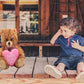Plushland Mocha Bear, Holding a Heart in Pink Printed Happy Mother’s Day Message (Mocha)