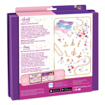 Make It Real - Disney Princess X Juicy Couture Hearts of Fashion - DIY Charm Bracelet Making Kit w/Disney & Juicy Couture Charms - Arts & Crafts Bead