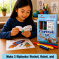 Fliptomania Flipbook Make-Your-Own Flip Book Kit for Kids 3 Pack, Rocket, Robot, & Blank DIY Flipbook Paper, Drawing Kids Arts & Crafts Project Set