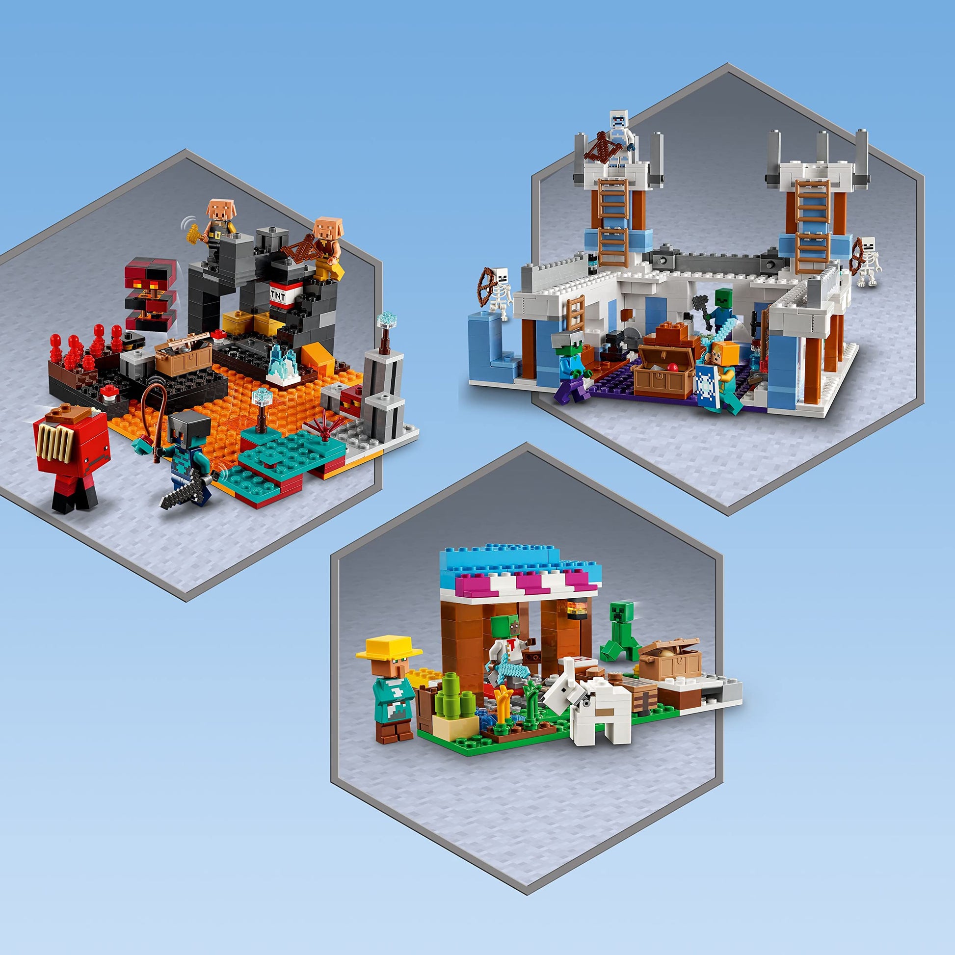 LEGO Minecraft The Nether Bastion Set, 21185 Battle Action Toy with Mob, Piglin Brute & Strider Figures, for Kids, Boys and Girls Age 8 Plus