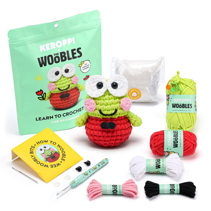 The Woobles Hello Kitty Crochet Kit - Beginners Wooble Crochet Animal Kit Crafts with Easy Peasy Yarn as seen on Shark Tank - with Step-by-Step Video