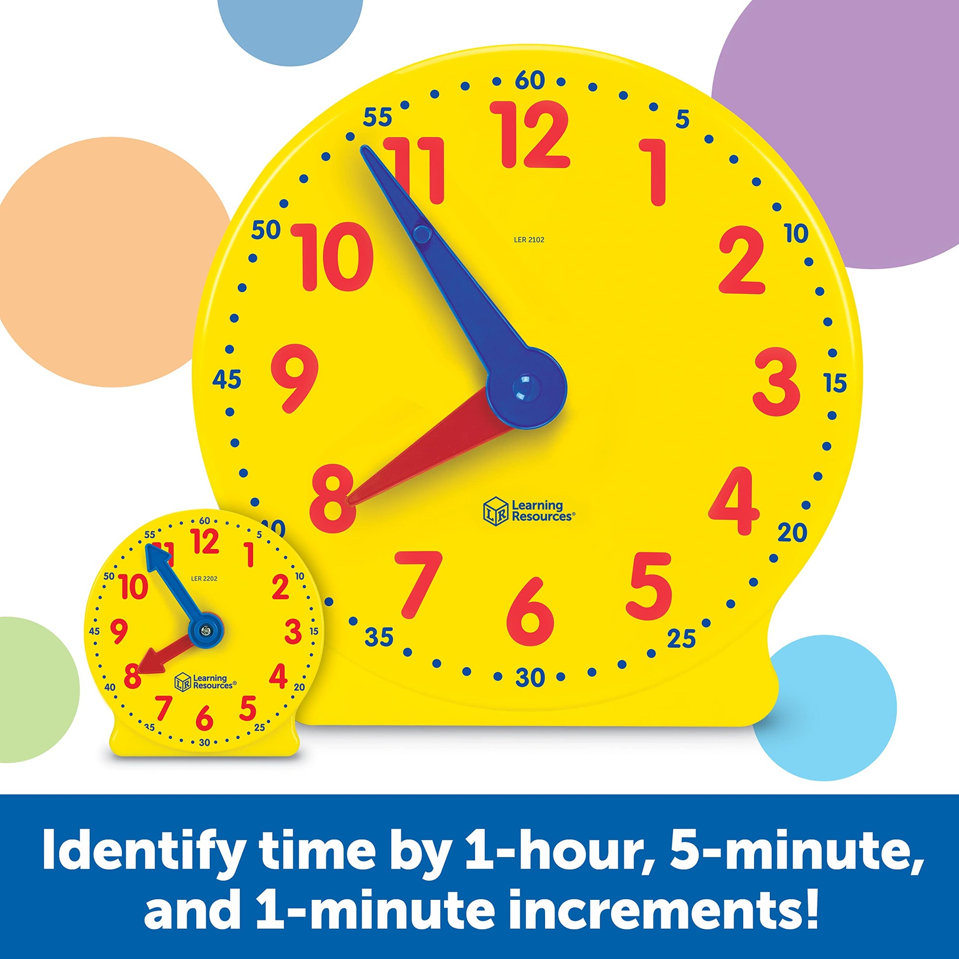 Learning Resources Classroom Clock Kit - Preschool Must Have, Teaching Time Activity , About Flash Time Cards, Montessori Toys, Math Manipulatives