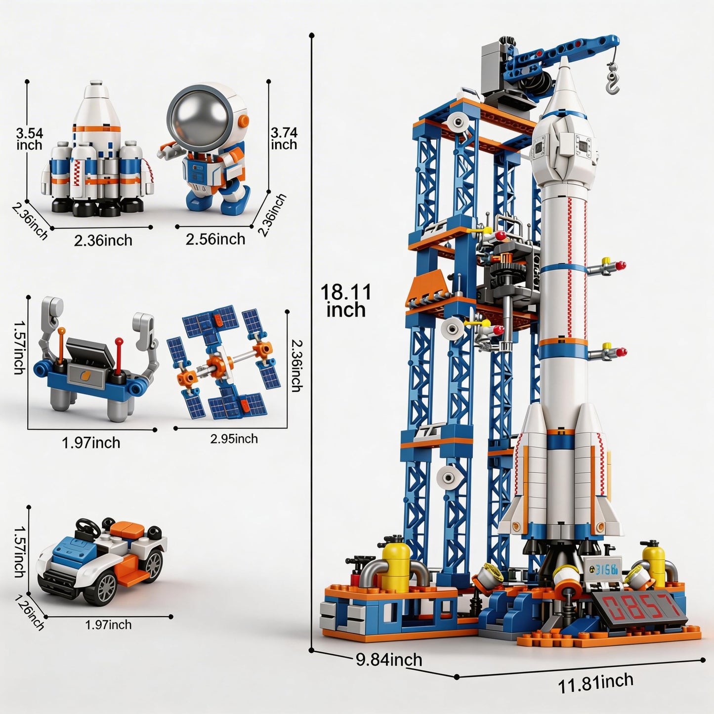 kececo Model Rocket Building Kits for Kids 6-14, Space Ship Rocket Building Toys, 1065 Pcs Spaceship Space Shuttle Collectible Display Model Building
