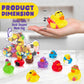 Playbees Assortment Rubber Duck Toy Duckies for Kids - 25 Pack - Sensory Play, Stress Relief, Stocking Stuffers, Bath Birthday Gifts Baby Showers