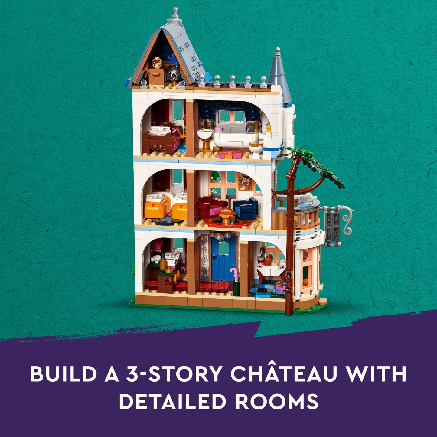 LEGO Friends Castle Bed and Breakfast Hotel Building Toy - Pretend Play Toy Figures & Playsets for Girls & Boys, Ages 12+ Years - Gift for Kids