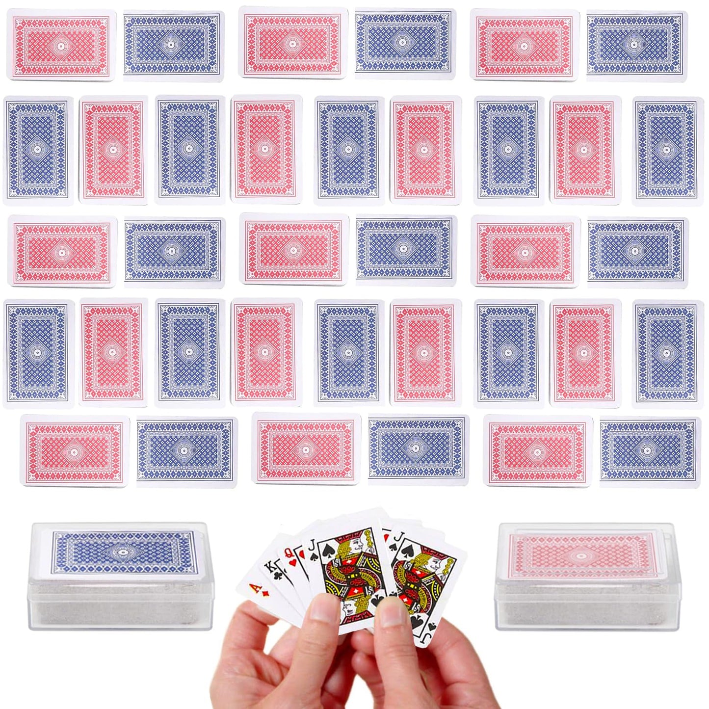 36 Count Mini Playing Cards Deck, Small Casino Card Games for Kids, Magic Party Favor, 2.5" Inches (Pack of 36)