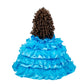 Kinnex Collections by Amanda 18" Porcelain Quince Anos Quinceanera Umbrella Last Doll Muneca Centerpiece ~ KK18729 (Turquoise)