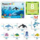 PicassoTiles Magnet Tile Building Blocks 8 Marine Animal Action Figures Compatible Magnetic Accessory Playset Tiles Kids Toys STEM Educational