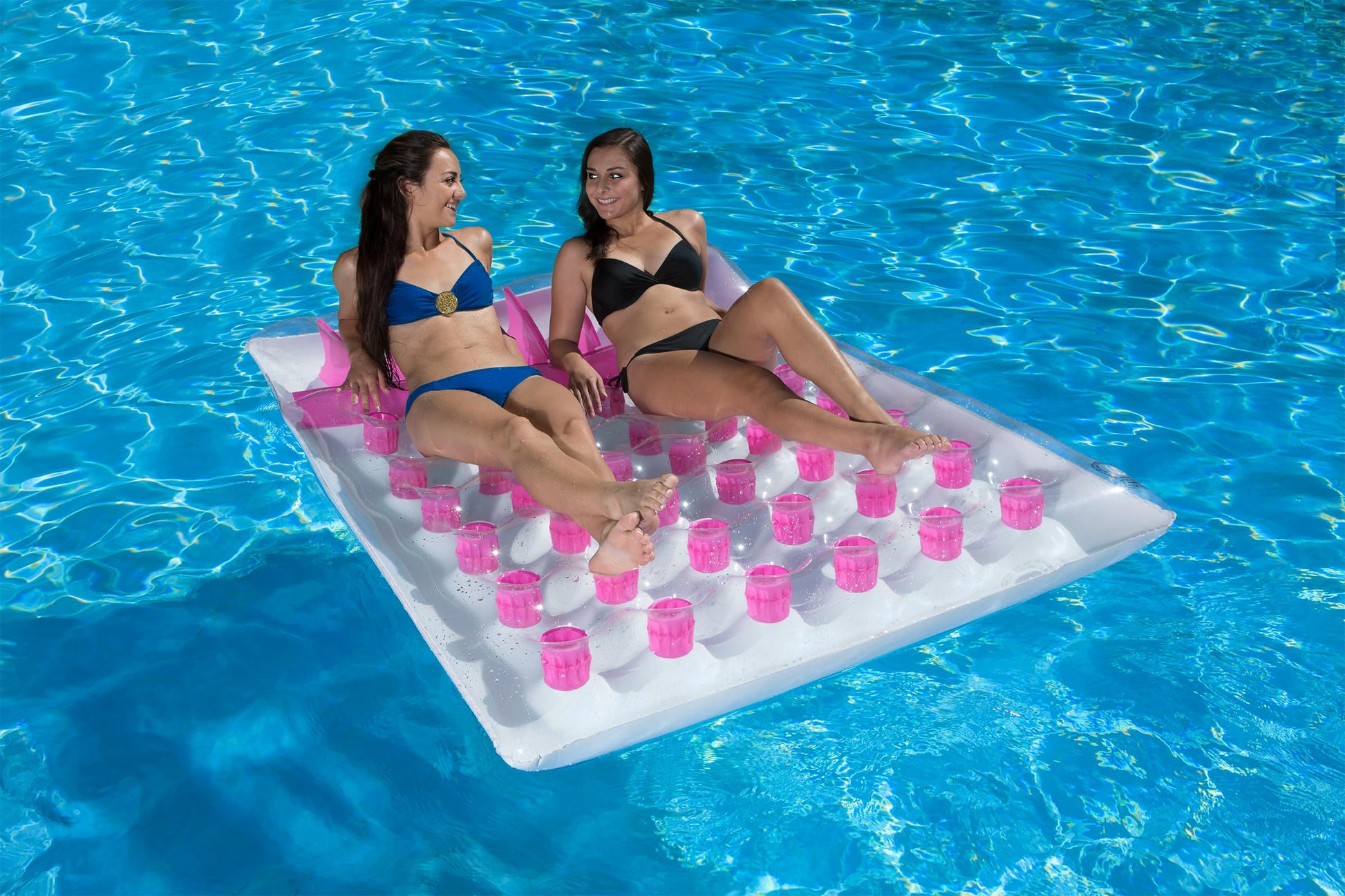 Poolmaster Double French Pocket Large Two Person Inflatable Swimming Pool Float for Adults