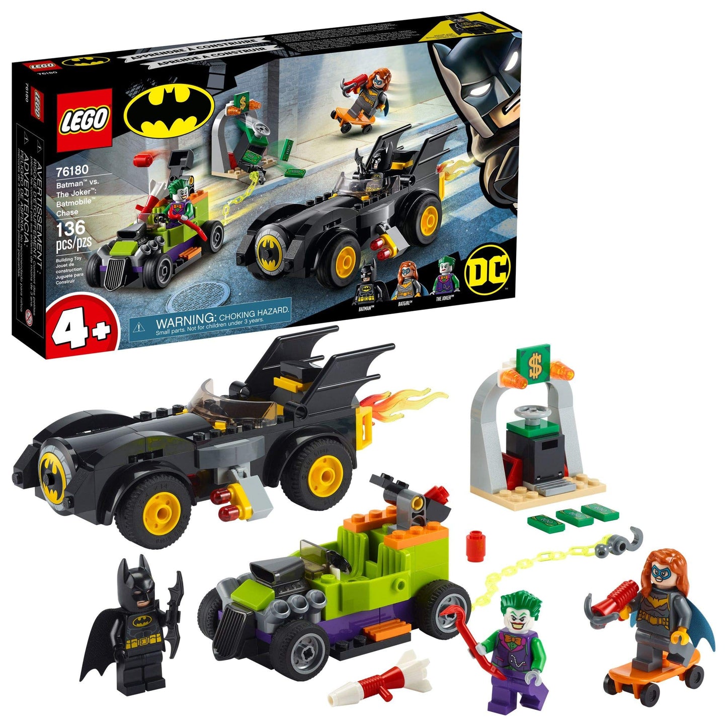 LEGO DC Batman: Batman vs. The Joker: Batmobile Chase Building Toy; Includes Batman, Batgirl and The Joker Minifigures Plus Buildable Batmobile