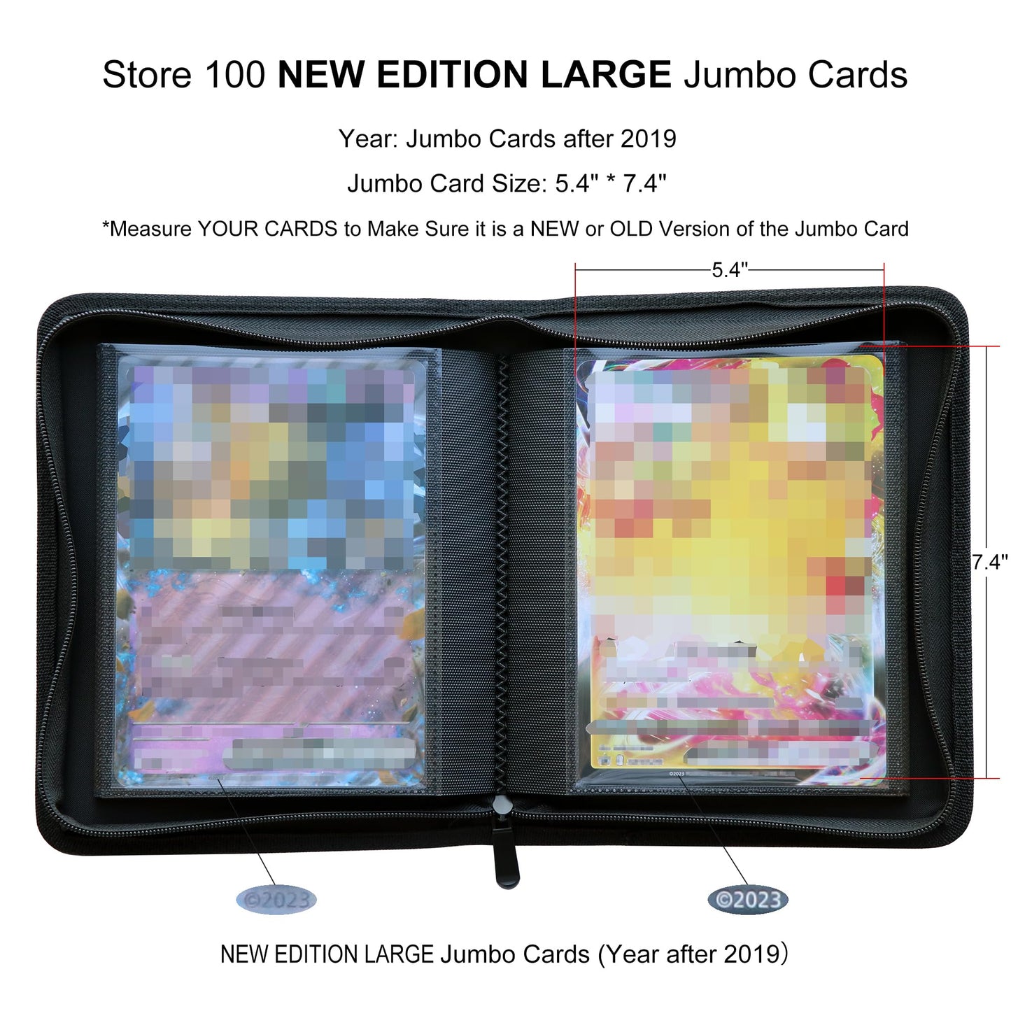 Rieton Jumbo Card Binder L - Holds 100 Jumbo Cards Size L, Side-Loading Album for Oversized Cards (5.4? × 7.4?)