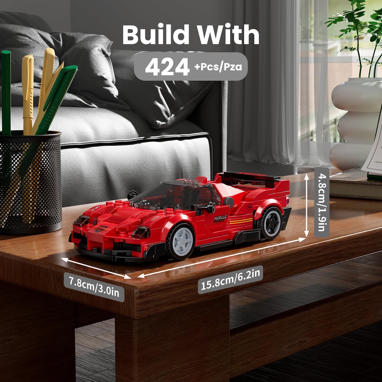 Mould King F4T Classic Sports Car Building Kits, MOC Racing Car Toys Model, Vehicle Blocks Set Suitable for Boys to Build, House Decoration Gifts