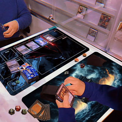 MTG DND Play Mat Game Mat - 3MM Thick High-Density Non-Slip Surface, Stitched Reinforced Edges for Magic playmats, DND Tabletop RPG, TCG Card