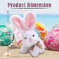 Made By Aliens Fluffy Easter Bunny Stuffed Animal with Bow - Plush Bunny Toy Cute Huggable Rabbit for Kids & Adults on Easter - 6-inch (White)