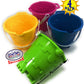 Matty's Toy Stop Beach Gear 7" Plastic Castle Mold Sand Buckets (Pails) with Easy Pour Spout and Handle Blue, Pink, Green & Yellow Party Set Bundle