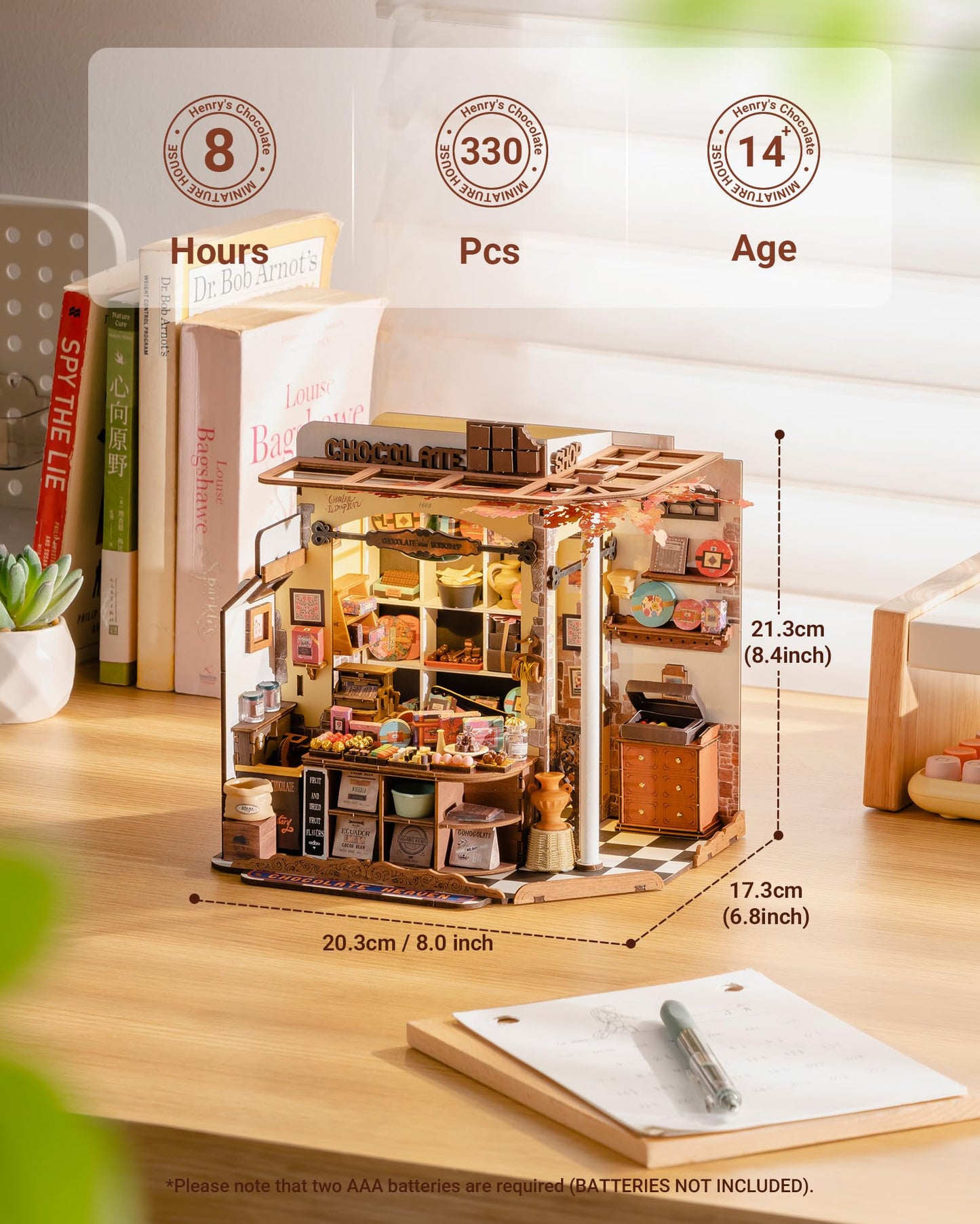 ROBOTIME DIY Miniature House Kit, Tiny House Building Kits?Mini Wooden Furniture Kit for Adults, Dollhouse for Birthday Christmas Craft Hobbies