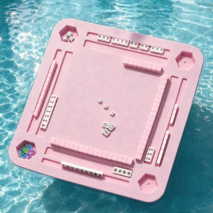 TheClouds Floating Mahjong Table for Pool, 31.5" x 31.5" Waterproof Mahjong Table, Floating Mahjong Board & Game Tray for Hot Tub, Outdoor Party, Card