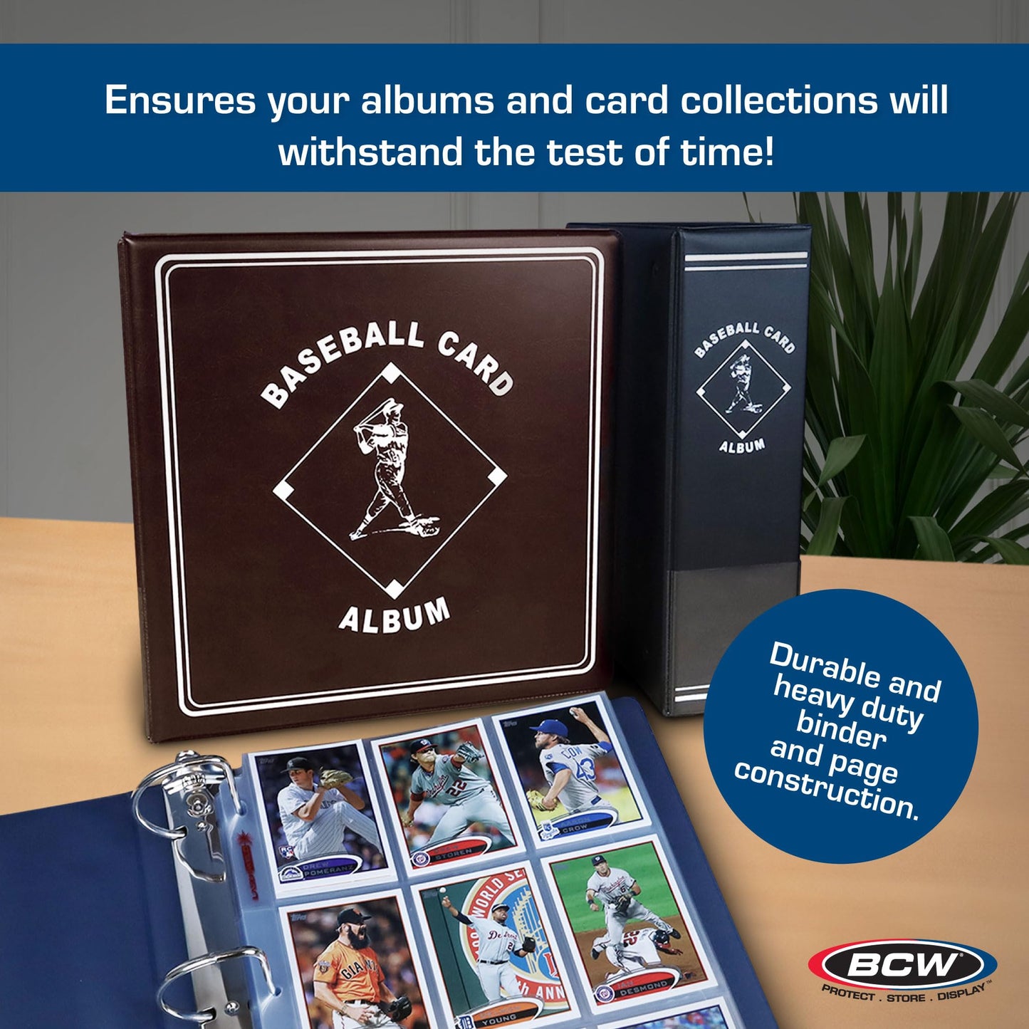 BCW Supplies Baseball 3" Album - Burgundy | Premium Durable Binder for 90 Baseball Cards Heavy-Duty D-Ring, Lasting Durability, and Classic Display |