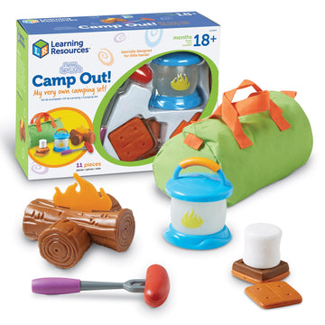 Learning Resources New Sprouts Camp Out! My Very Own Camping Set - 11 Pieces, Ages 18+ Months, Toddler Outdoor Toys, Prentend and Play, Gift
