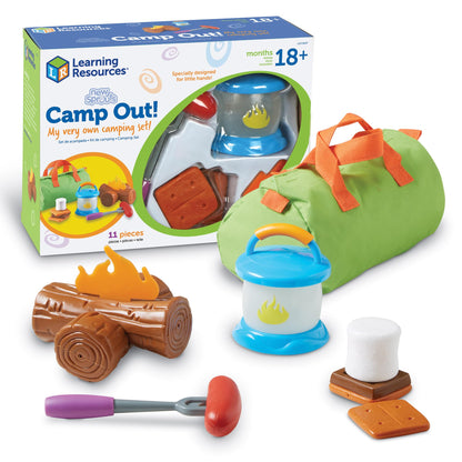 Learning Resources New Sprouts Camp Out! My Very Own Camping Set - 11 Pieces, Ages 18+ Months, Toddler Outdoor Toys, Prentend and Play, Gift