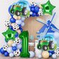 5Pcs Tractor Balloons, Green Tractor Birthday Number Mylar Foil Balloon Farm Theme 2nd Birthday Party Supplies Decor (2nd)