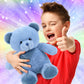 DolliBu Plush Bear Stuffed Animal - Soft Huggable Baby Blue Bear, Adorable Playtime Plush Toy, Cute Wildlife Cuddle Gifts for Kids and Adults - 8
