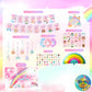 Partymelon Cute Animals Birthday Decorations Kids Party Supplies with Banner Cupcake Toppers Balloons Swirls Stickers Background