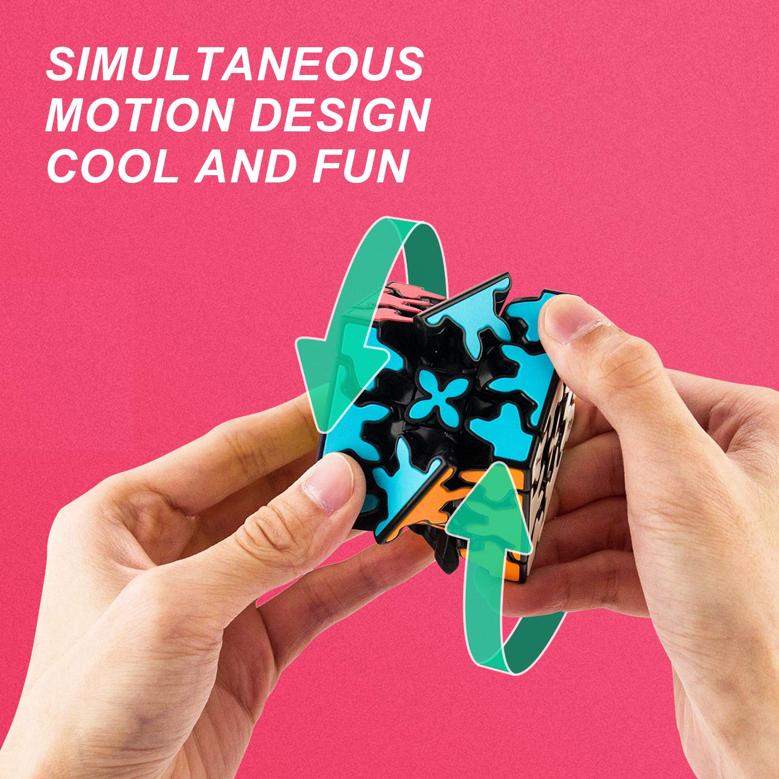 Gear Speed Cube 3x3,Embedded Tile Design Magic Cube 3x3x3 Puzzles Toys