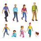 Beverly Hills Doll Collection Sweet Lil Family Friends Figures - New Addition Set of 9 Dollhouse People - Grandma, Grandpa, Mom, Dad, Sister, Brother