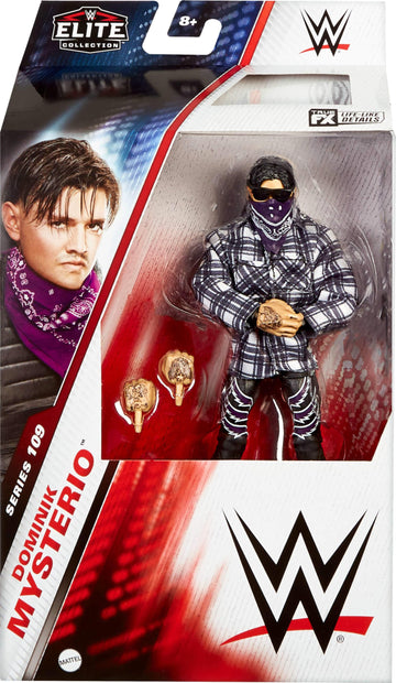 Mattel WWE Elite Action Figure & Accessories, Series #109 Dominik Mysterio 6-inch Collectible with 25 Articulation Points & Swappable Hands