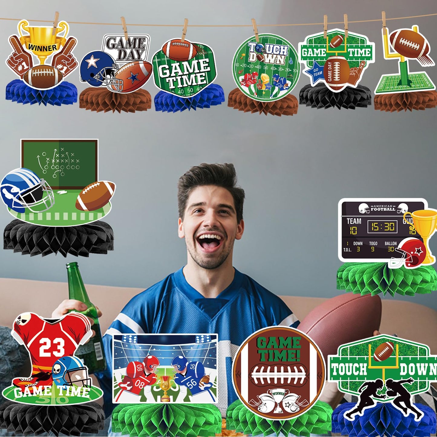 Football Party Decorations Football Birthday Party Decorations Football Centerpieces for Table Decorations Football Birthday Centerpieces for Table