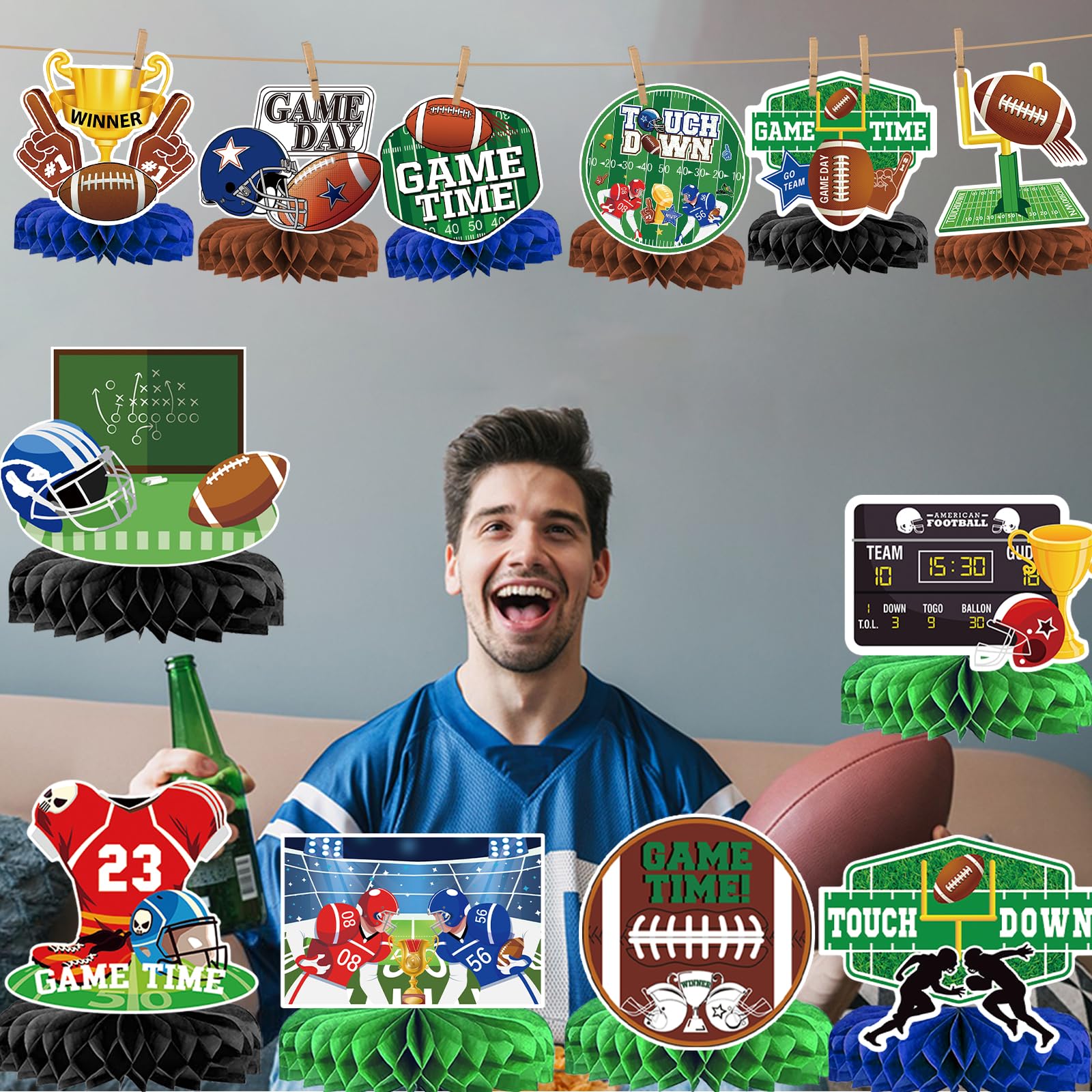 Football Party Decorations Football Birthday Party Decorations Football Centerpieces for Table Decorations Football Birthday Centerpieces for Table