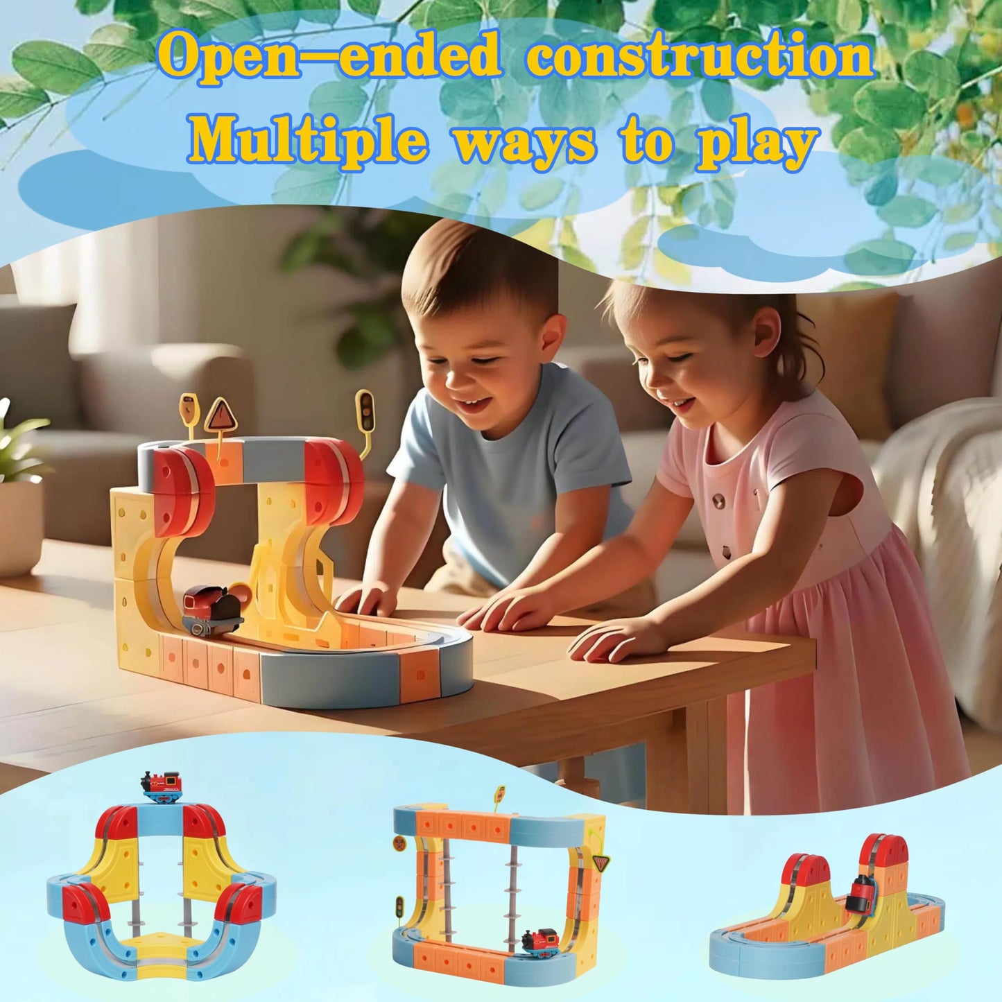 DopplerStar Electric Train Set, a Magnetic Anti-Gravity Train Toy with Interlocking Tracks, is a STEM Toy Suitable for Boys and Girls Aged 3-8