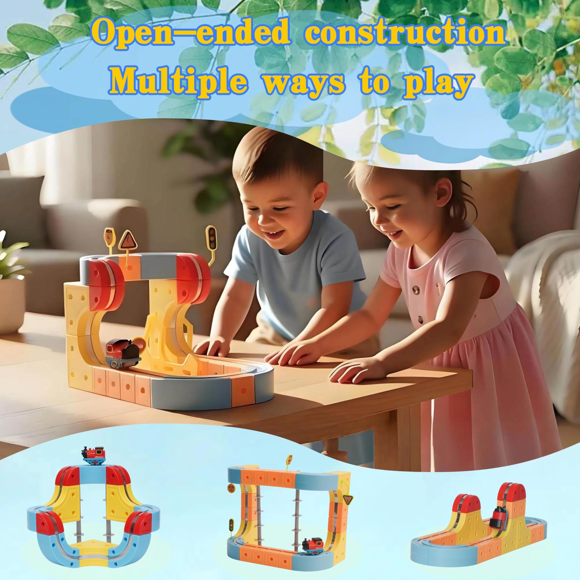 DopplerStar Electric Train Set, a Magnetic Anti-Gravity Train Toy with Interlocking Tracks, is a STEM Toy Suitable for Boys and Girls Aged 3-8