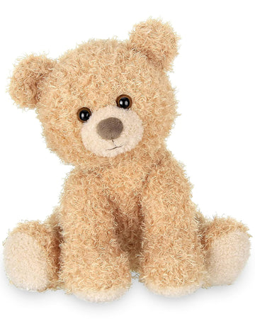 Bearington Curlie Teddy Bear Stuffed Animal - 10.5" Cuddly Plush Bear with Curly Fur and Weighted Bottom for Easy Display - Ultra Soft Stuffed Animals