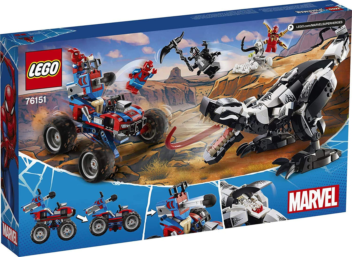 LEGO Marvel Spider-Man Venomosaurus Ambush 76151 Building Toy with Superhero Minifigures; Popular Holiday and Birthday Present for Kids who Love