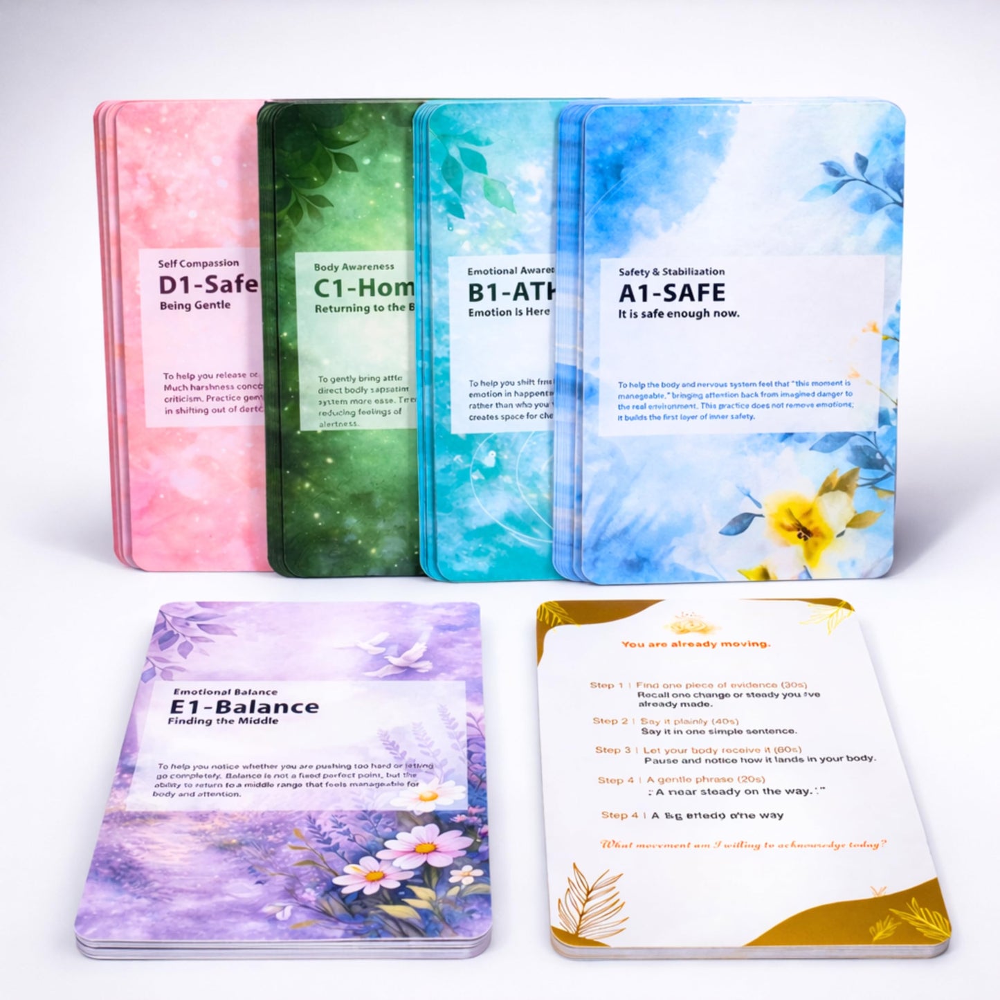 TechMysteryHouse 84 Mindfulness and Grounding Cards for Emotional Reset, Guided Self Care Deck with Purpose and Practice for Adults and Teens