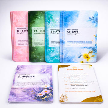TechMysteryHouse 84 Mindfulness and Grounding Cards for Emotional Reset, Guided Self Care Deck with Purpose and Practice for Adults and Teens