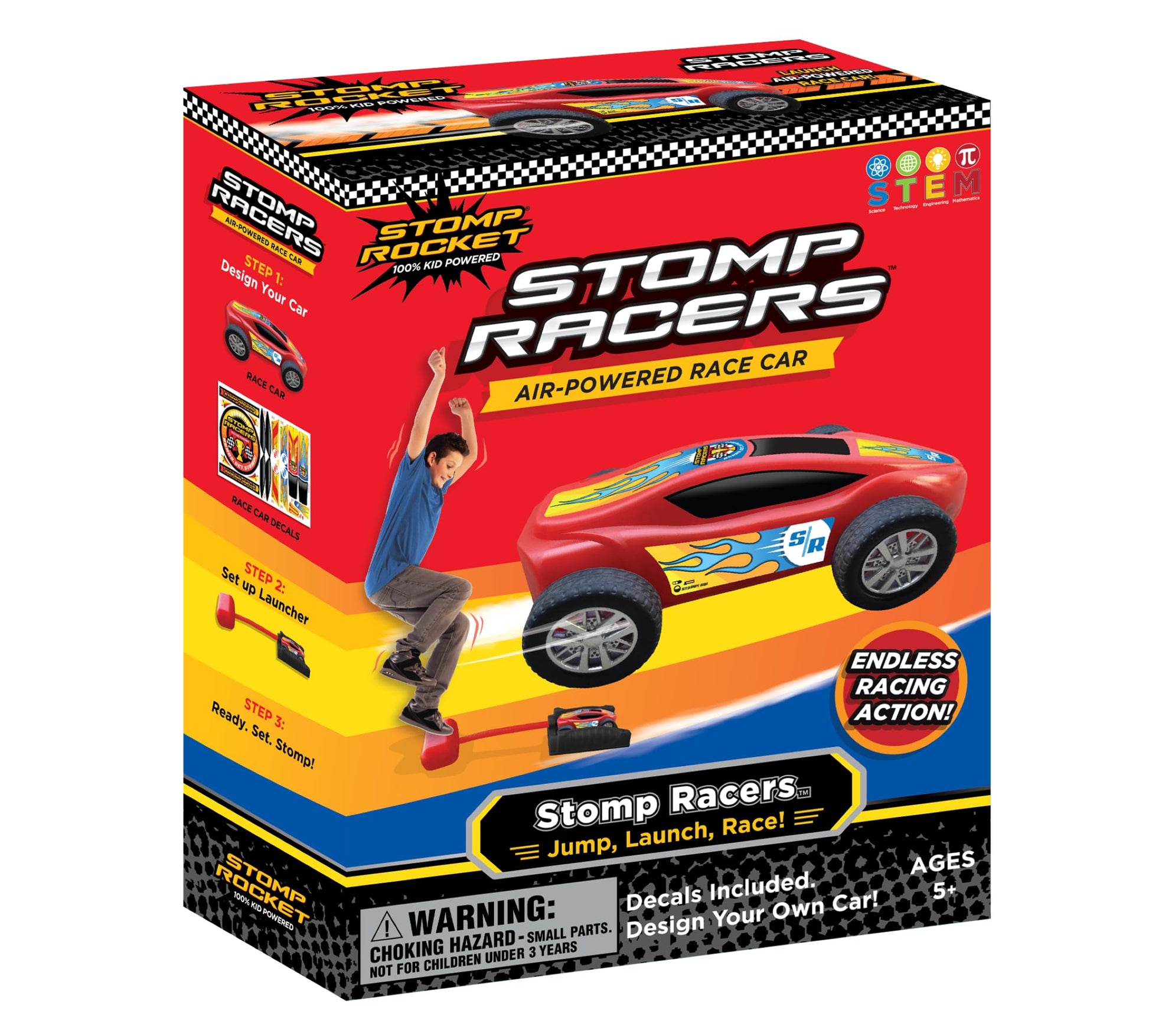 Stomp Racer by Stomp Rocket, Air Powered Race Car, 1 Red Car