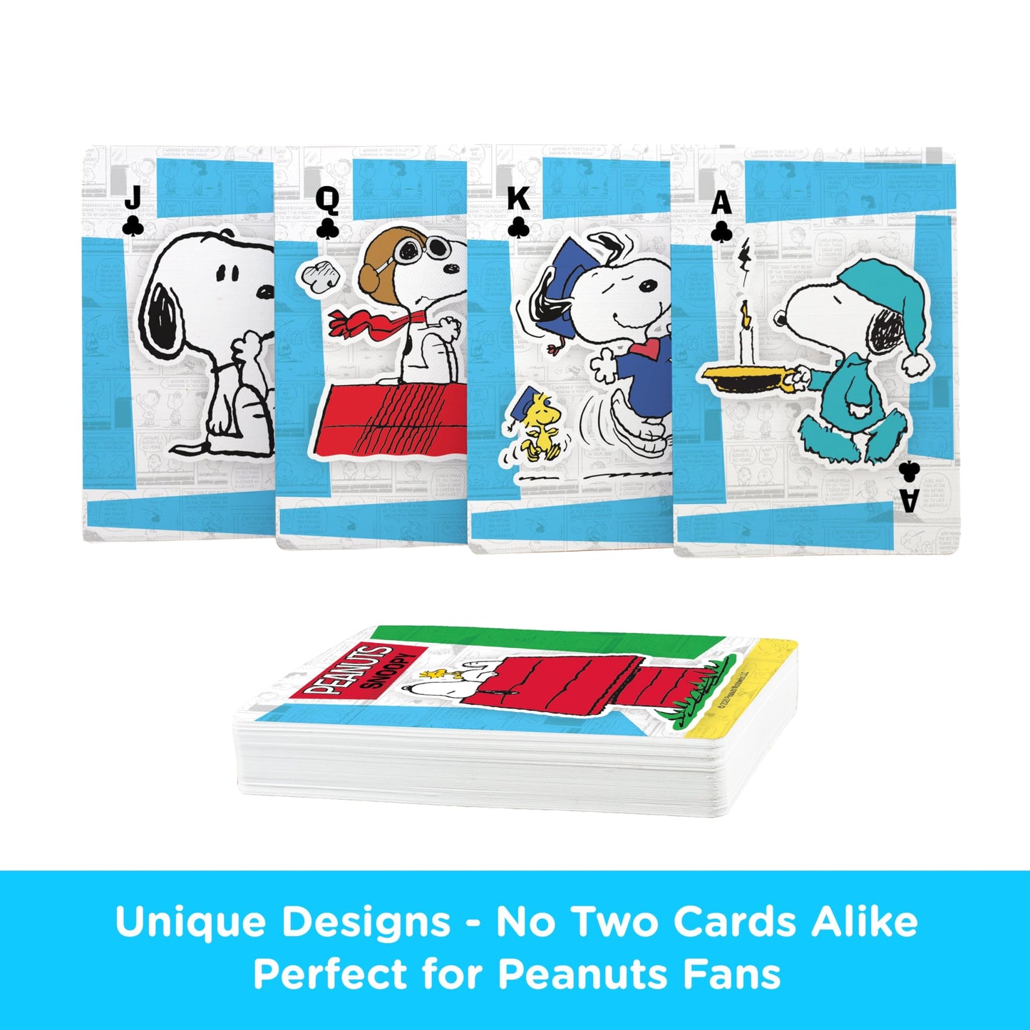AQUARIUS Peanuts Snoopy Playing Cards - Snoopy Themed Deck of Cards for Your Favorite Card Games - Officially Licensed Peanuts Merchandise