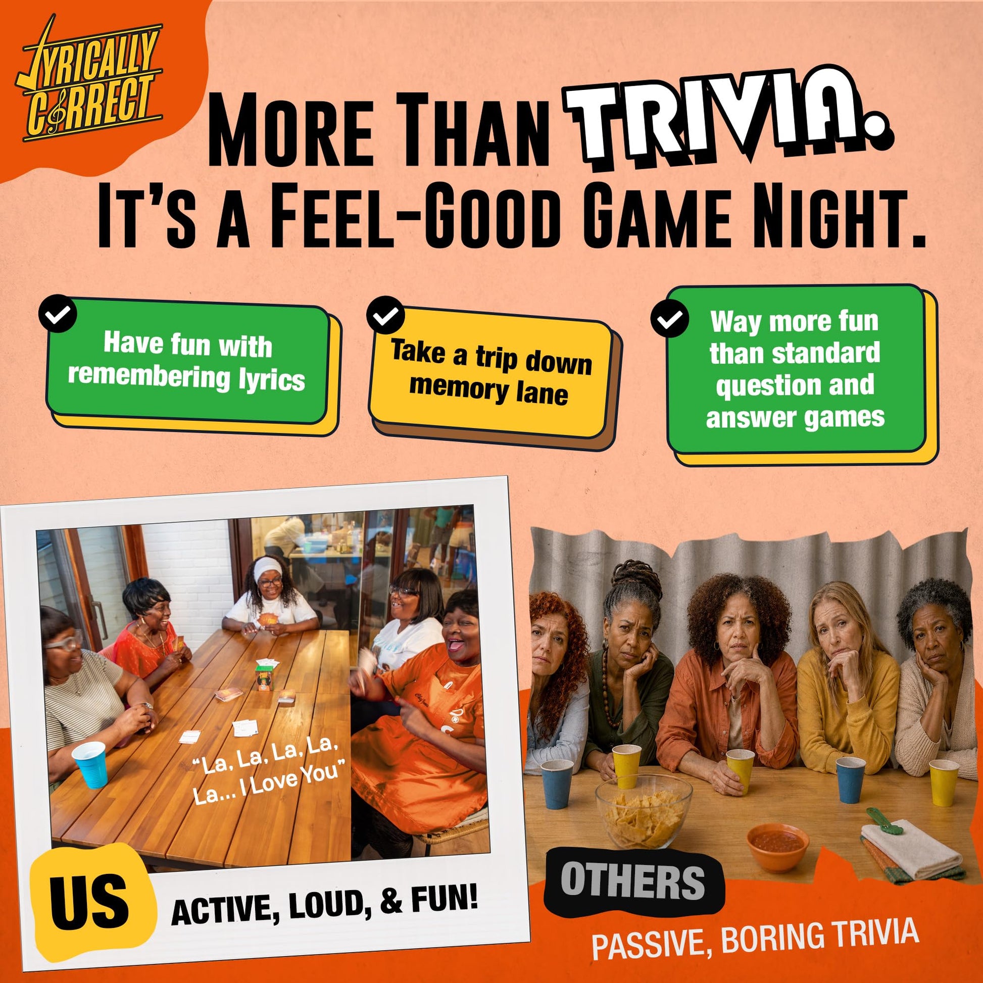 Lyrically Correct '60s & '70s Oldies But Goodies Edition - Soul, Motown & Classic Hits Music Trivia Card Game for Adults & Families
