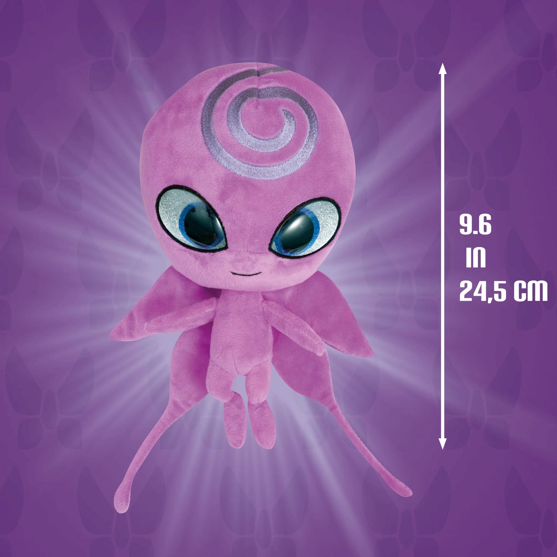 Miraculous Ladybug Kwami Mon Ami Plush Toy - Nooroo The Butterfly, Super Soft Stuffed Animal - 9-inch Collectible Plush Figure, Ladybug & Cat Noir