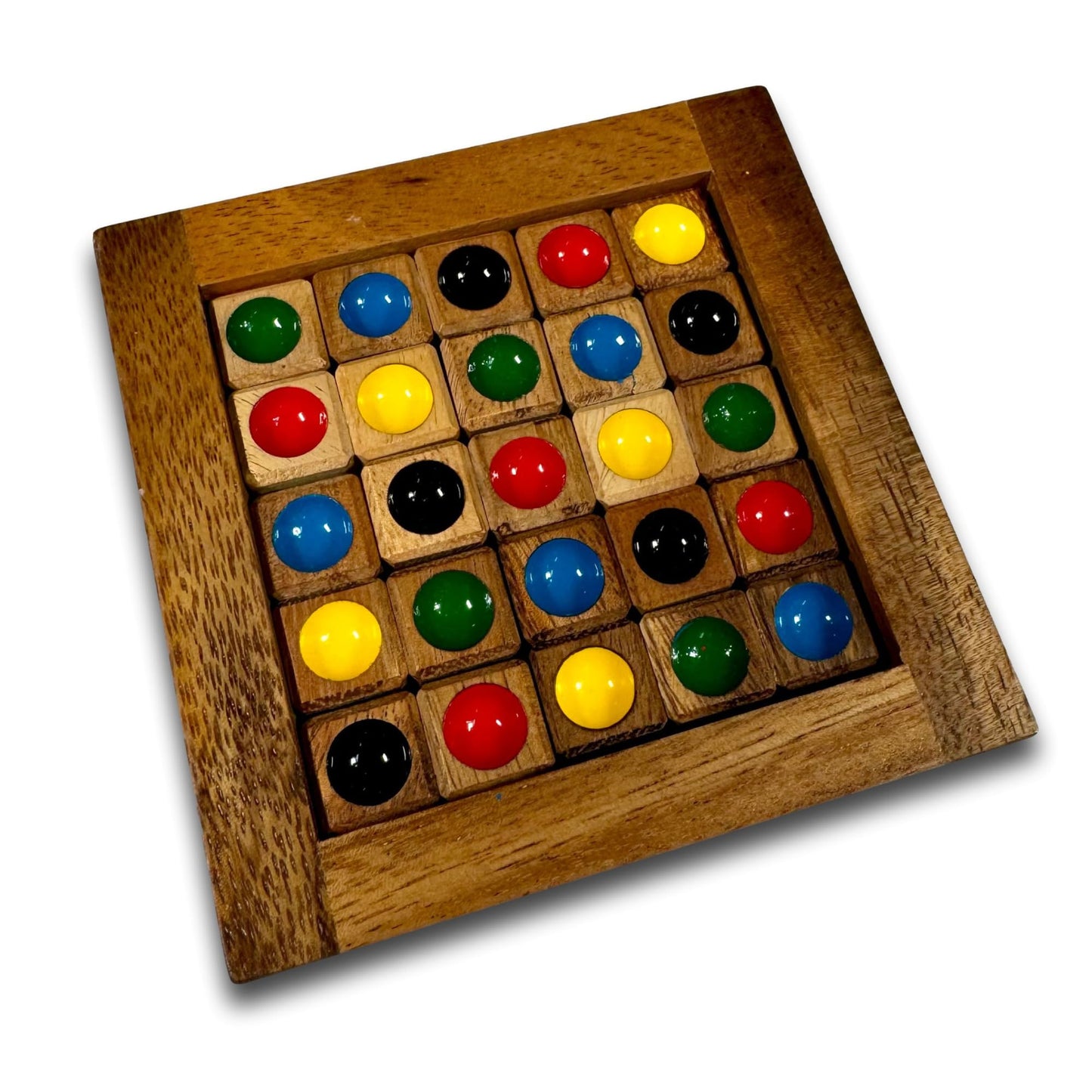 9 Piece Color Matching Brain Teaser - Crazy Quilt Wooden Puzzle, Level 3.5 Difficulty, Personalized Gift for Kids and Adults, 4.5” Square Wooden