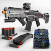 SOFITEN Automatic Toy Gun with Adjustable Scope, Electric Toy Sniper Rifle Foam Dart Blaster with Vest, Flashlight, Grip, Indoor Outdoor Shooting