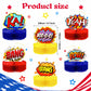 Skylety 6 Pcs Hero Party Decoration for Class Honeycomb Centerpieces 3D Table Topper Paper Large Word Action Sign Table Topper Decor 7.5 x 7.8 Inch