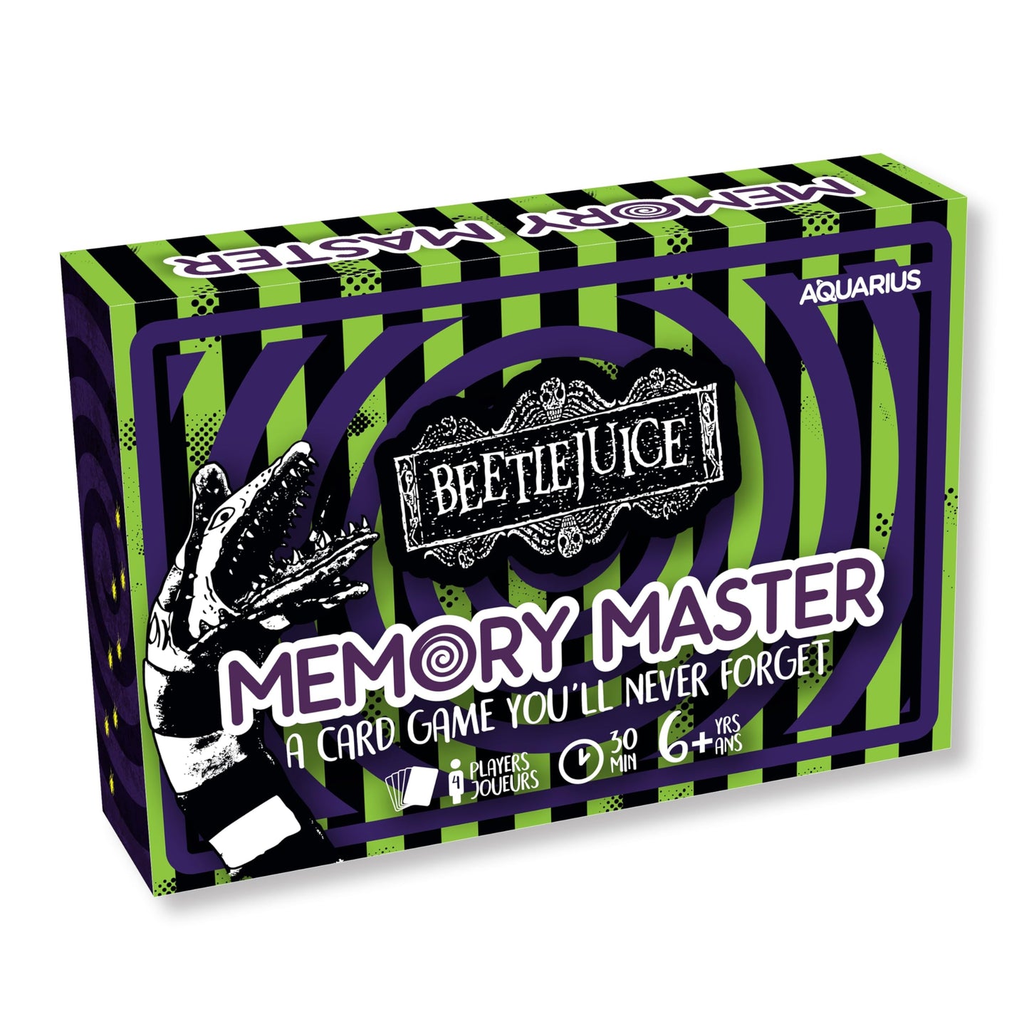 AQUARIUS Beetlejuice Memory Master Card Game, 108 Card Matching Game for 4 Players, Ages 6+, Family Party Gift for Kids, Teens, and Adults