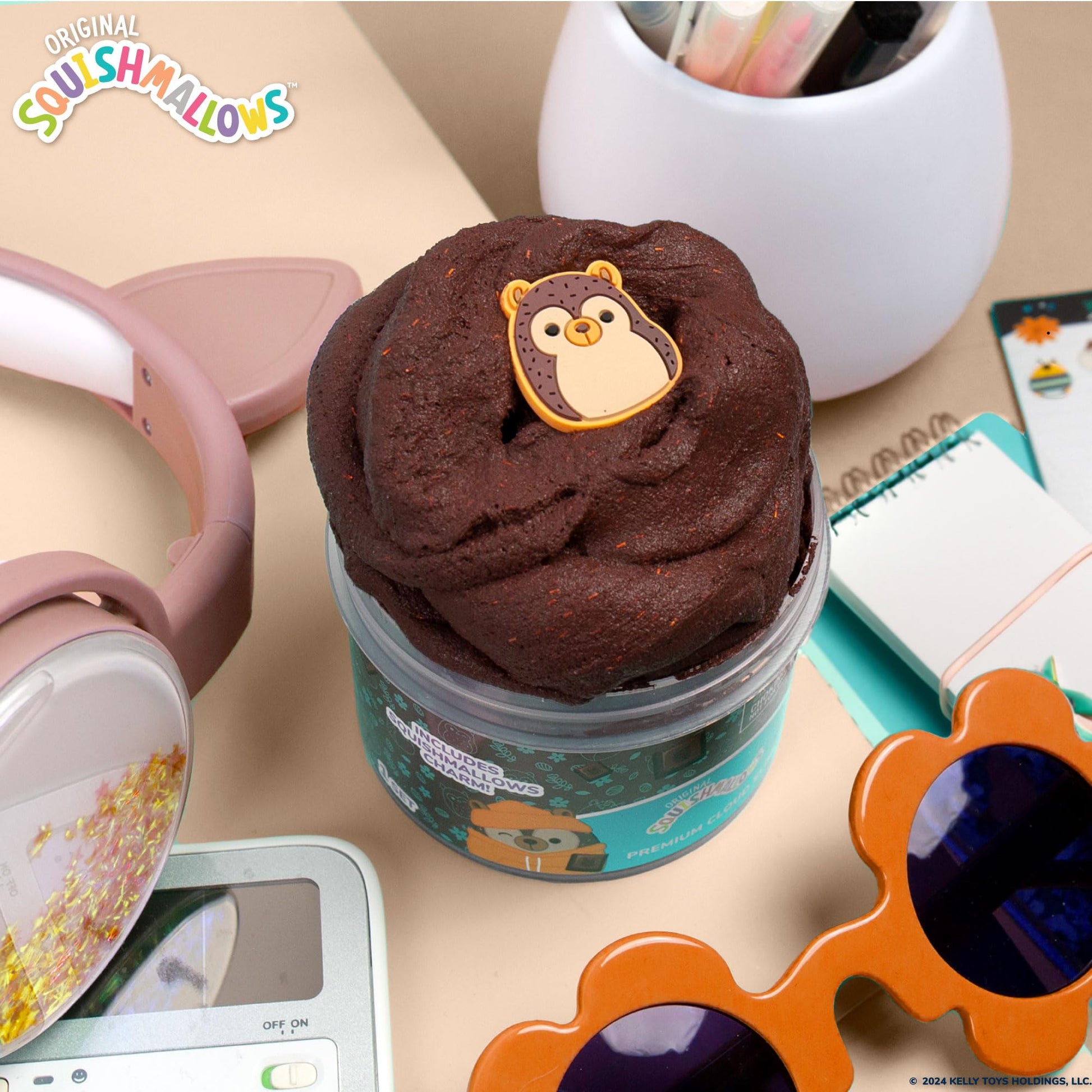 Original Squishmallows Hans Premium Cloud Slime - Limited Release, Chocolate Scent, 8 oz. Jar
