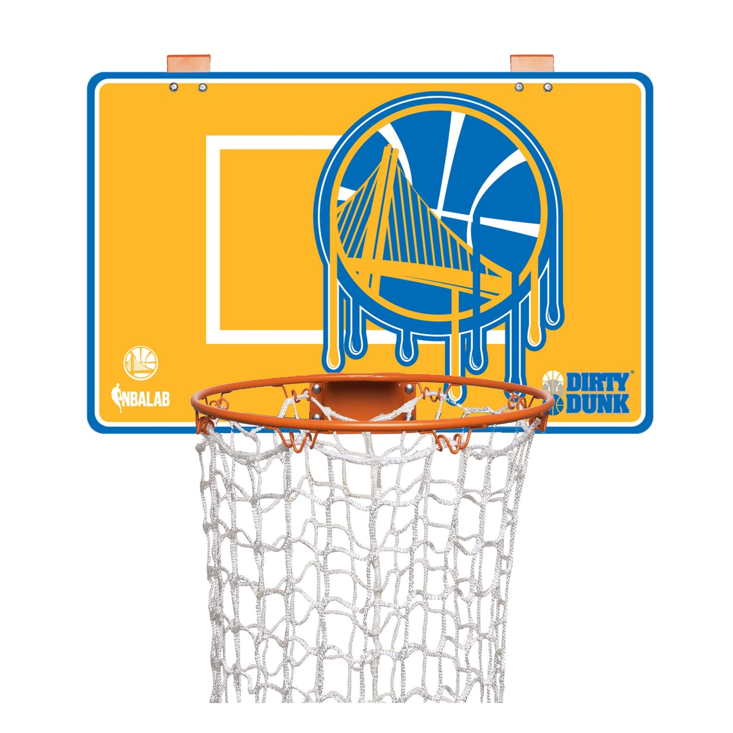 The Dunk Collection Dirty Dunk Over-The-Door Basketball Hoop Laundry Hamper, Golden State Warriors, NBA